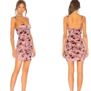 LPA Ruched Dress With Ties in Roses On
Roses Pink Floral Revolve Size Small S